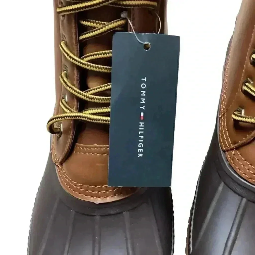 Tommy Hilfiger Colin 2 Mens 8 Waterproof Insulated Lace Up Duck Boots Brown NEW